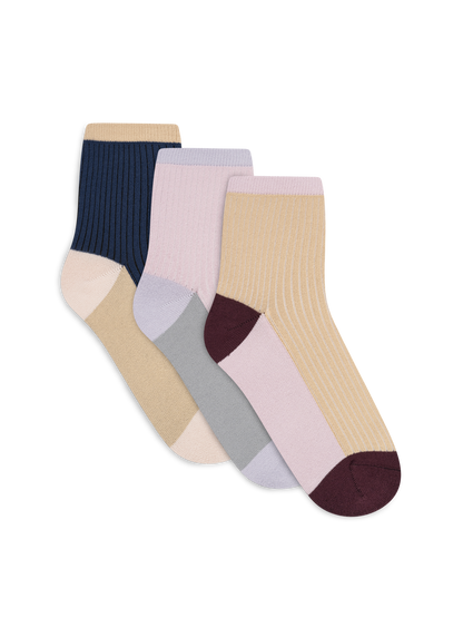 Soft Colorblock Quarter Crew - 3 Pack