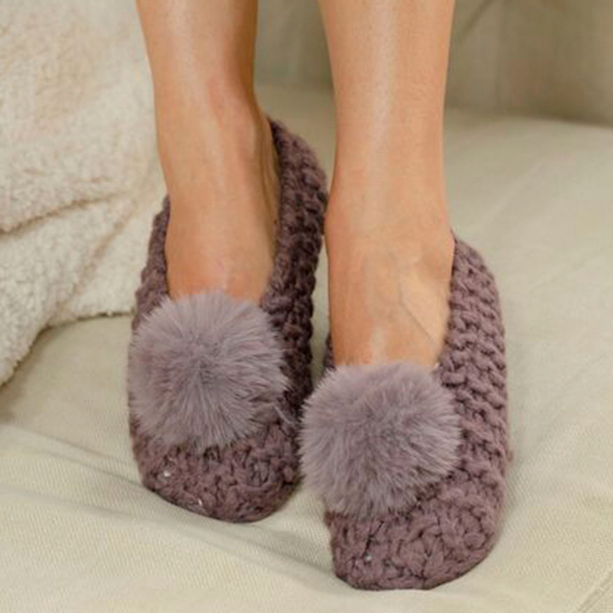 Popcorn Pom Pom Ballerina Slippers