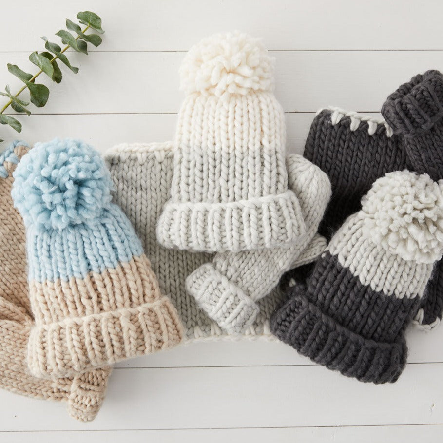 Colorblock Hand Knit Beanie