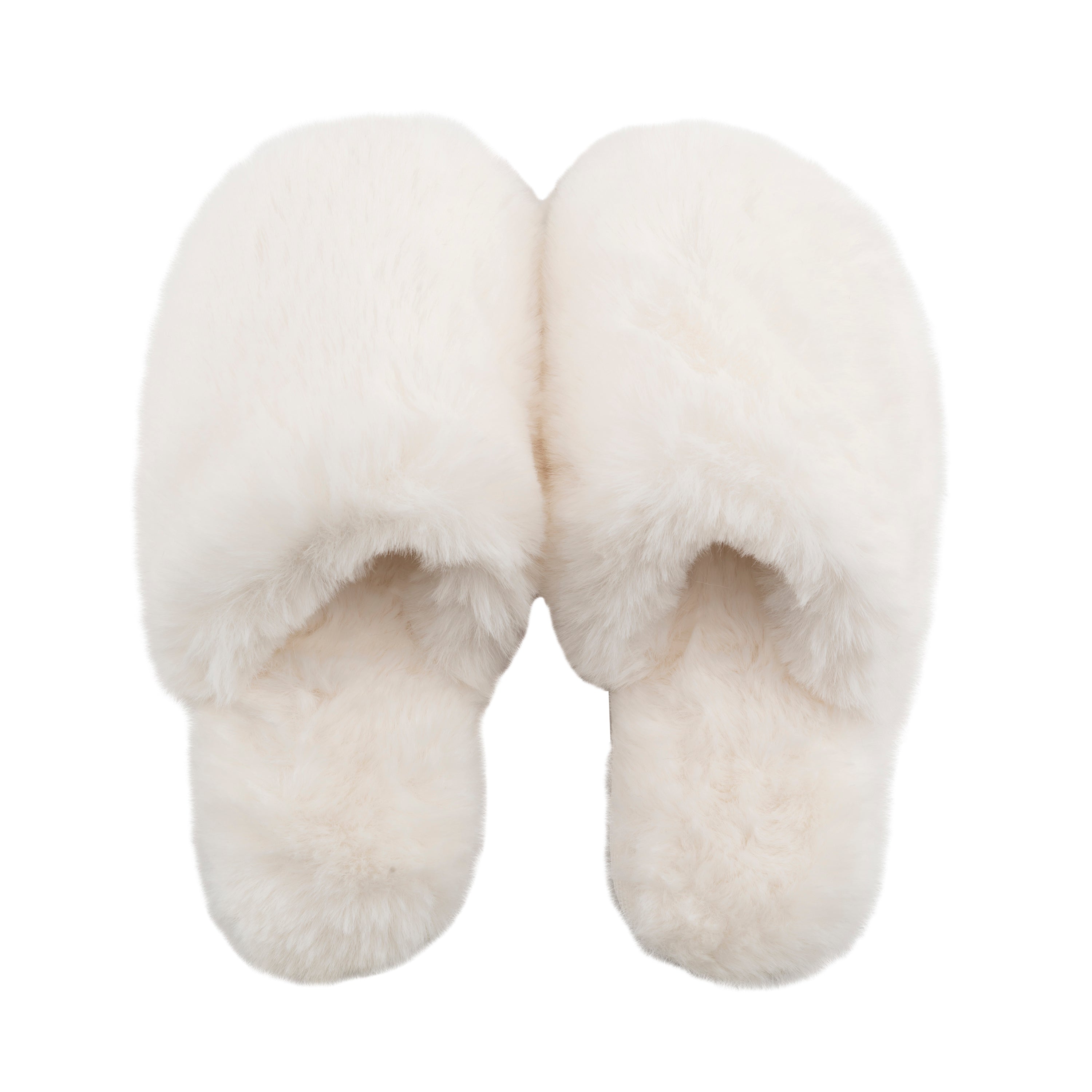 White faux fur on sale slippers